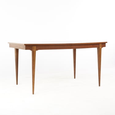 Young Manufacturing Mid Century Expanding Walnut Dining Table with 3 Leaves - mcm 
