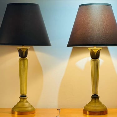 VINTAGE SELECT Art Glass Table Lamps (pair) Marlboro Lamp Co.