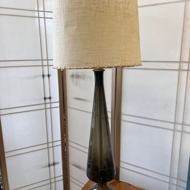 Tall Gray Glass Lamp/Shade