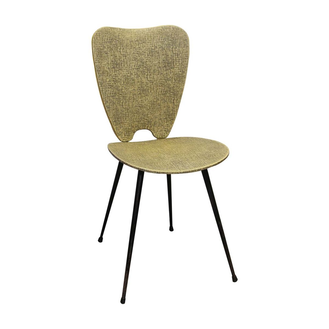 1960s Mid Century Yellow Vinyl Steel Chair Olde Good Things