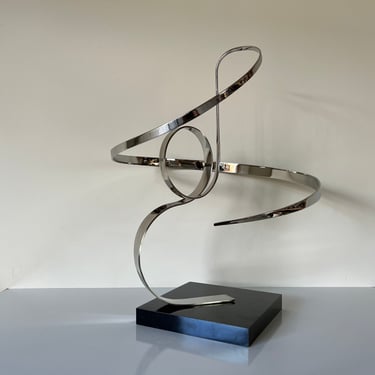 1980's Michael Cutler Kinetic Stainless Steel Sculpture 