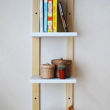 Reclaimed plywood Thin Bookshelf, Wall Shelf, Storage- Raw 