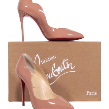 Christian Louboutin - Nude Patent Leather “Hot Chick 100” Pumps Sz 6.5