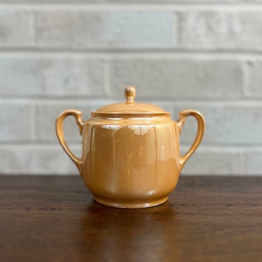 Vintage Noritake Orange Lusterware Sugar Bowl - Elegant and Colorful Kitchen Decor 
