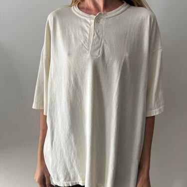 USA Oversized Cream Henley Athletic tee