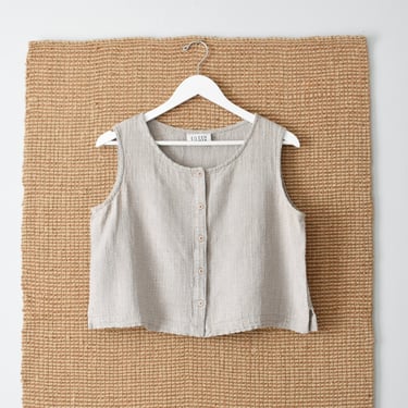 vintage Eileen Fisher cropped linen shirt 