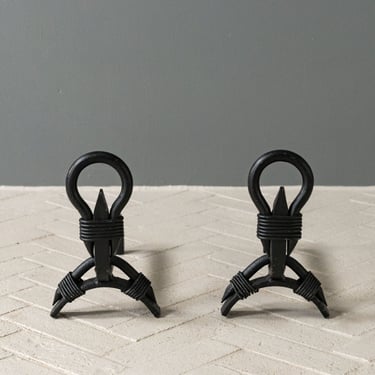 Pair of French Modernist Andirons