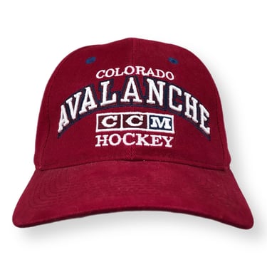 Vintage 90s/00s CCM Center Ice Colorado Avalanche Hockey Embroidered NHL Strap Back Hat Cap 