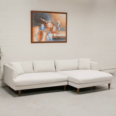 Elisa Oatmeal Sectional Sofa with Right Chaise