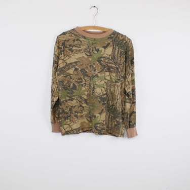 Vintage Redhead Duck Hunting Real Tree Camo Long Sleeved Pocket T-Shirt, Nicely Worn In - Small 