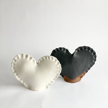 Pinched Ceramic Heart Shaped Vase - ready to ship 
