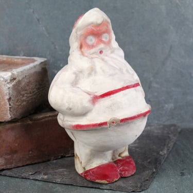 RARE! Stunning, 1920s Antique Santa Papier Mache Figurine | Antique White Santa | Paper Mache Santa | Bixley Shop 