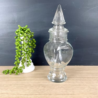 Clear glass apothecary candy jar - 1960s vintage 