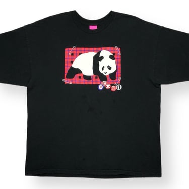 Vintage 90s/Y2K Enjoi Skateboarding Plaid Panda Graphic T-Shirt Size XL 