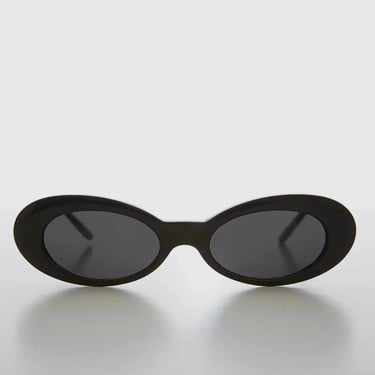 Narrow Oval Cat Eye Vintage Black Sunglasses