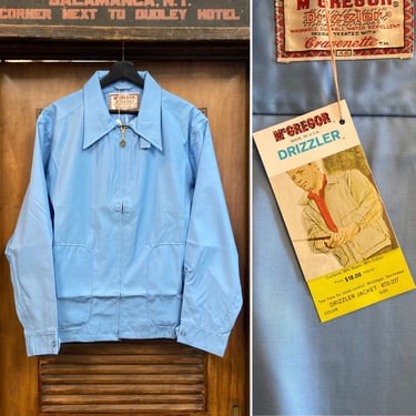 Vintage 1960’s -Deadstock- “McGregor” Size XL Drizzler Rockabilly Mod Jacket, 60’s Windbreaker, Vintage Clothing 