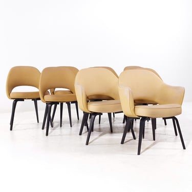 Eero Saarinen for Knoll Mid Century Bentwood Executive Dining Chairs - Set of 10 - mcm 