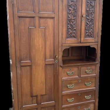 Aesthetic movement walnut armoire c1890 