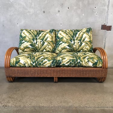 Rattan & Wicker Threeband Pretzel Loveseat