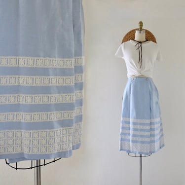 deadstock 60s linen wrap skirt - 27 