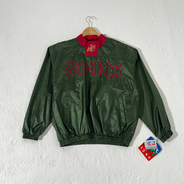 Vintage 1990's Seattle Sonics Pullover Windbreaker Jacket Sz. M