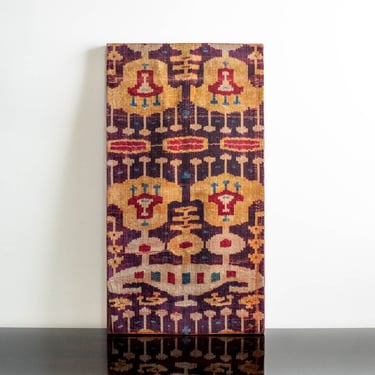 Antique Central Asian Ikat Silk Velvet Panel Textile Uzbekistan - Circa 1870s 