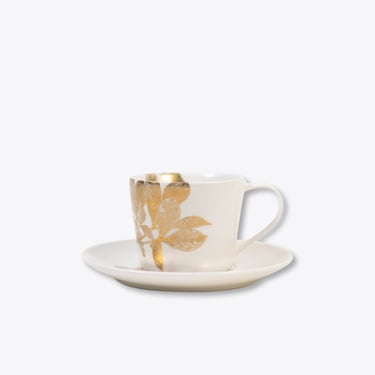 Ivy Coffee Cup + Saucer | Rent | Gold