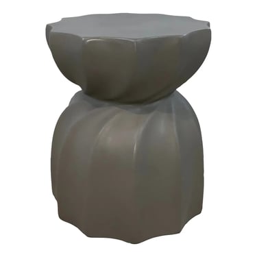 Modern Gray Concrete Twisted Side Table