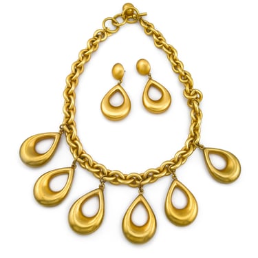 Teardrop Dangle Necklace & Earrings Set