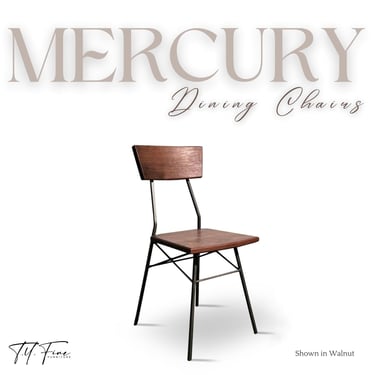 Mercury Dining Chair - Solid Wood and Steel Chair - Basic Minimalist Chair for Modern Spaces - Dining Chair in Oak and Walnut 