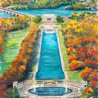 Fall Views of Washington DC Gicleé Print Illustration by Cris Clapp Logan 