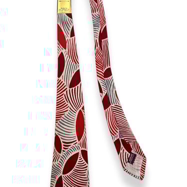 NEW w/ Tags ~ Vintage 1940s/1950s ARROW Necktie ~ Art Deco / Rockabilly / Swing ~ Neck Tie / Cravat ~ Atomic / Abstract Print ~ NOS 