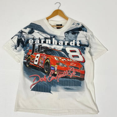 Vintage 1990's NASCAR Dale Earnhardt Jr. AOP T-Shirt Sz. L