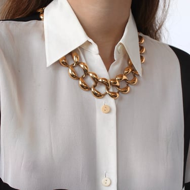 Vintage Anne Klein Chunky Gold Necklace