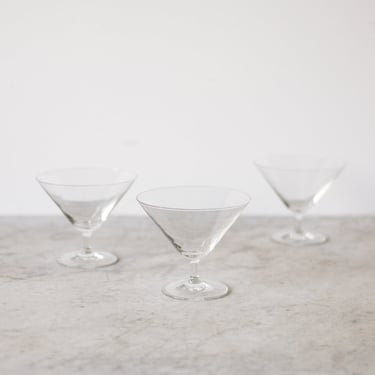 Trio of Delicate Cocktail Glasses