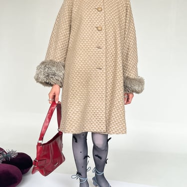 Miss Dior Fur Cuff Coat (M)