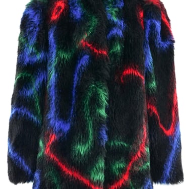 1980s Rainbow Faux Fur Coat