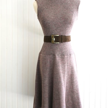 1970s - Heather - Mauve - sweater /  knit dress - by Editions  - Estimated size XS-S 