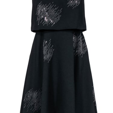 Halston Heritage - Black Strapless Fit &amp; Flare Dress Sz 4