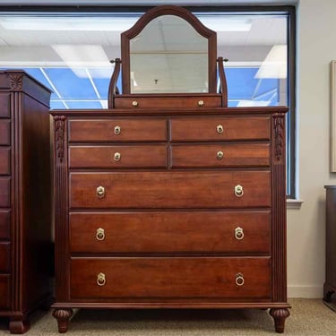 Ethan Allen British Classics Dawson Tall Dresser with Pivot Mirror