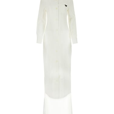Prada Woman White Gabardine Shirt Dress