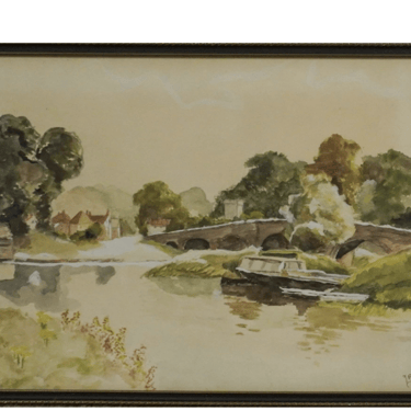 "Bridge Over a Stream" Original Watercolor Art