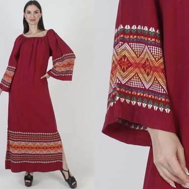 Vintage Marigold Guatemalan Dress / Yellow Cotton Mexican Pinafore |  American Archive - San Diego, CA | ATTIC