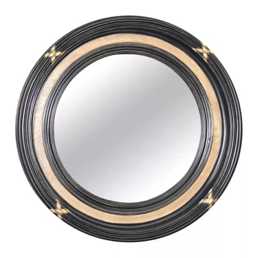 French Directoire Round Giltwood and Ebonized Wall Mirror