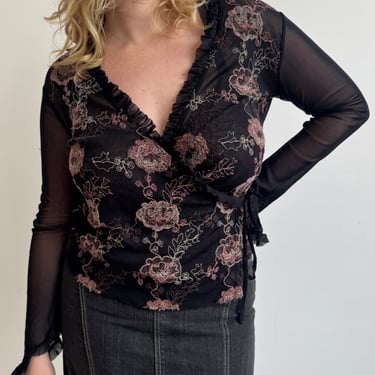 Italian Vintage - Sheer Wrap Top (XL)