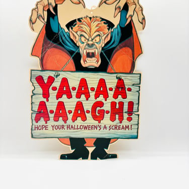 Vintage Classroom Poster Vampire Halloween Laminated Die Cut Decoration by LeChalet