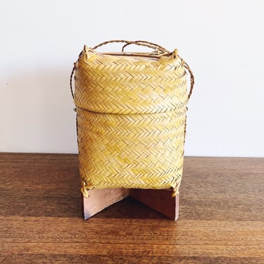 Vintage Thai Handmade Sticky Rice Basket 