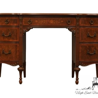 JOHNSON FURNITURE Co. Grand Rapid, MI French Provincial 50" Vanity w. Floral Marquetry 