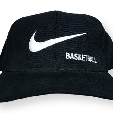 RARE Vintage 90s Nike Basketball Made in USA Swoosh SnapBack Hat Cap 