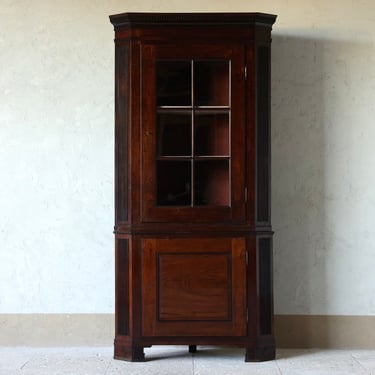 18th C. Danish Louis XVI Period Santos Mahogany Corner Cabinet Circa 1780